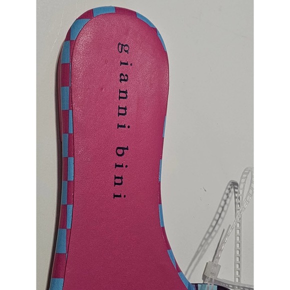 Cobitwo Checkred Banded Square Toe Pink& Purple Sandals - Picture 5 of 11